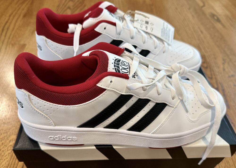 Size 11 - Adidas Hoops Classic. Men's Basketball sneakers. White Red Black.